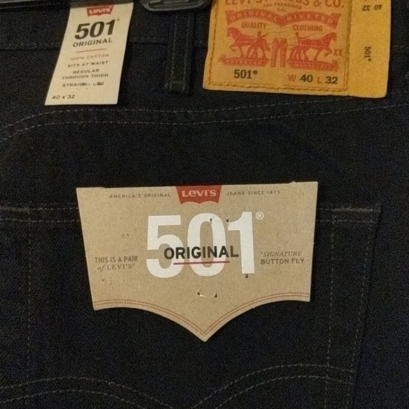 Levi's 501 original men's Black size 40x32 - Picture 5 of 7